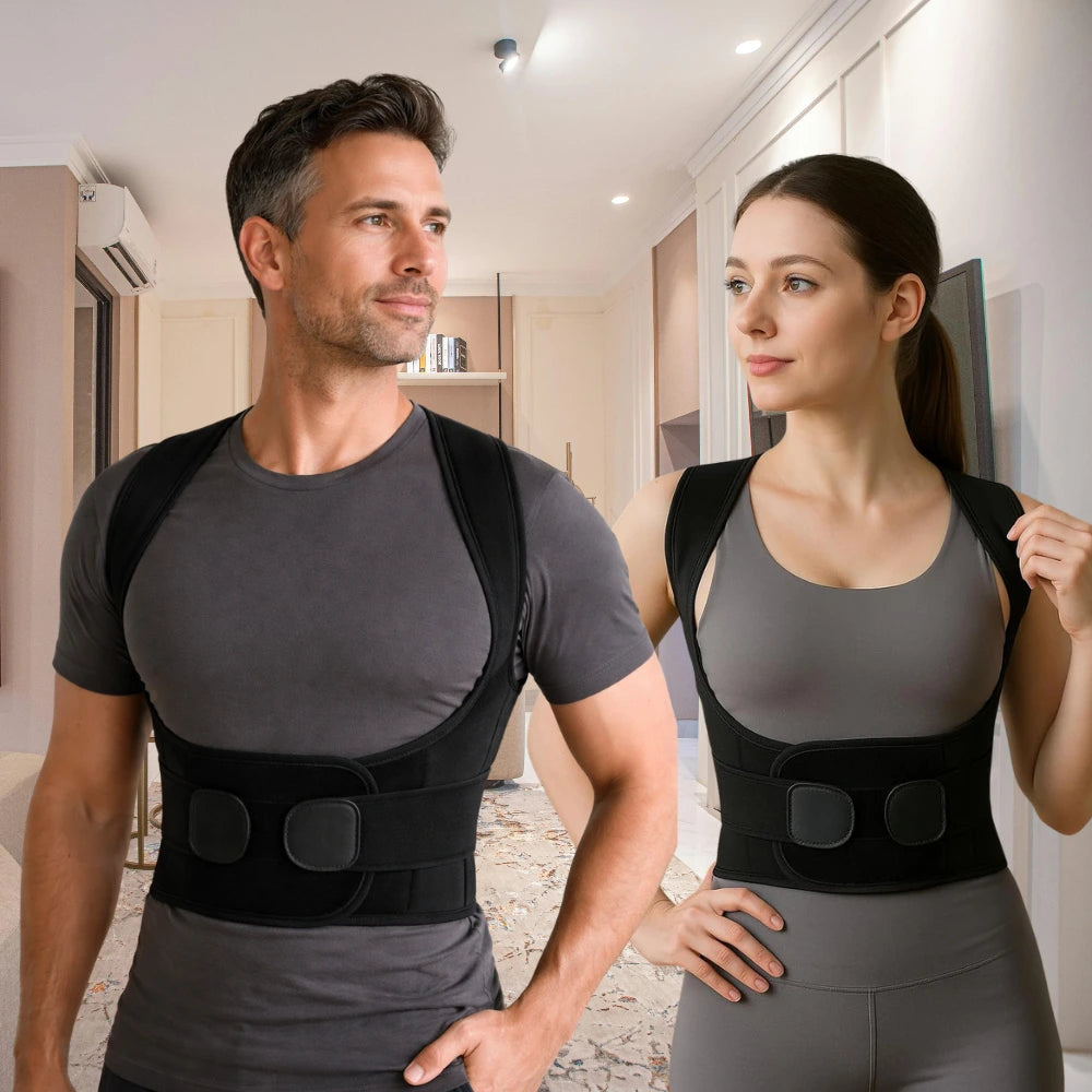 Cinta AlivioMax Correctora de Postura Negra Unisex, Respirante y Elástica